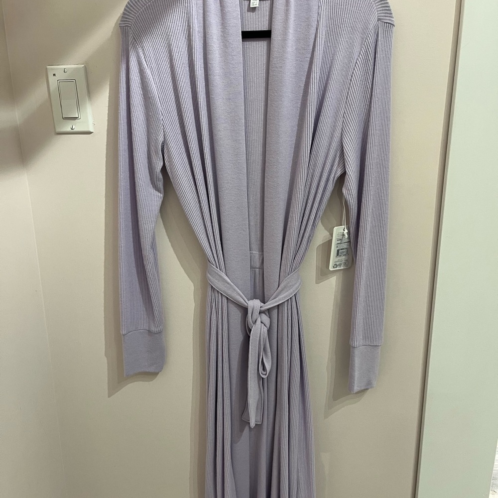PJ Salvage Mauve Ribbed Wrap-Style Robe